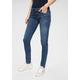 Skinny-fit-Jeans PEPE JEANS "SOHO" Gr. 32, Länge 32, blau (z63 classic stretch) Damen Jeans Röhrenjeans im 5-Pocket-Stil mit 1-Knopf Bund und Stretch-Anteil