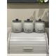 Light Grey Tea Coffee Sugar Kitchen Storage Canister Set with optional Biscuit/Cookie Jar Bread Bin