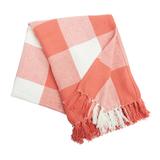 Franklin Coral Gingham Check Throw Blanket