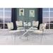 Best Quality Furniture 5 pc mixed dining set- Round table Chrome Base