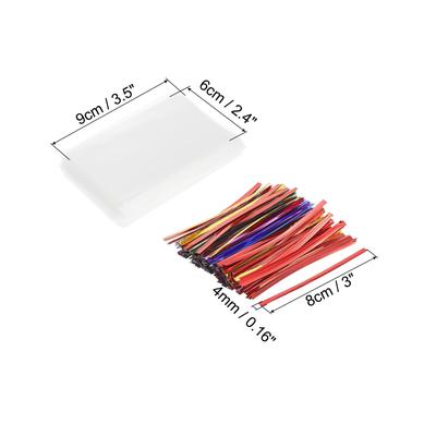 Clear Plastic Bags 3.5"x2.5" with 3" Foil Twist Ties Mixed Color 100 Set - Mixed Color