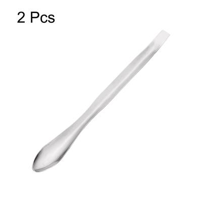 Micro Scoop Stainless Steel Reagent Sample Spoon Lab Spatulas 2Pcs