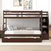 Twin-over-Twin/Full-over-Full Bunk Bed with Twin Size Trundle and 3 Storage Stairs