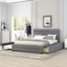 Queen Upholstered Platform Bed with Trundle and Two Storage Drawers