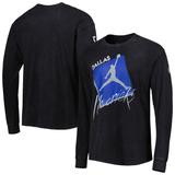 Men's Jordan Brand Black Dallas Mavericks Courtside Max 90 Vintage Wash Statement Edition Long Sleeve T-Shirt