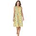 Plus Size Women's Short Sleeveless Sleepshirt by Dreams & Co. in Yellow Cats (Size 3X/4X) Nightgown