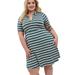 Torrid Dresses | Nwt Torrid Super Soft Knits Green Stripe Polo Skater Dress Size 2x | Color: Cream/Green | Size: 2x