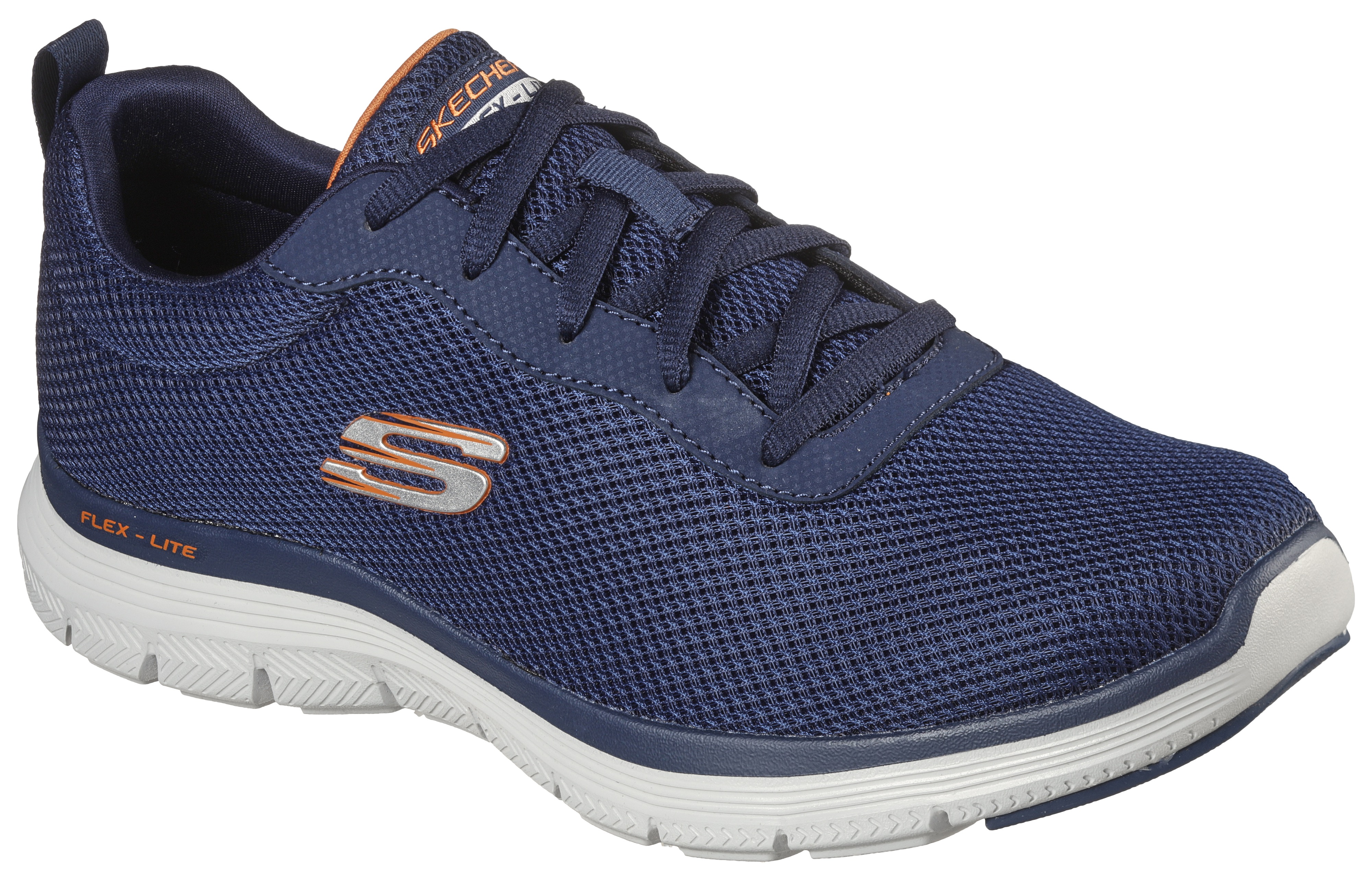 Sneaker SKECHERS "FLEX ADVANTAGE 4.0-PROVIDENCE", Herren, Gr. 47,5, blau (navy, kombiniert), Synthetik, Textil, Schuhe Sneaker, für Maschinenwäsche geeignet, Freizeitschuh, Halbschuh, Schnürschuh