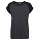 Kurzarmshirt URBAN CLASSICS "Damen Ladies Contrast Raglan Tee" Gr. S, grau (charcoal, black) Herren Shirts T-Shirts