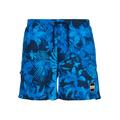 Badeshorts URBAN CLASSICS "Herren Pattern Swim Shorts" Gr. L, US-Größen, blau (blue flower) Herren Badehosen Badeshorts