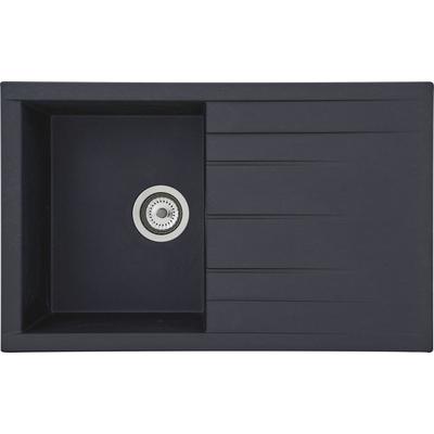 Einbauspüle RESPEKTA, schwarz, B:80cm H:21cm T:50cm, Verbundwerkstoff, Küchenspülen