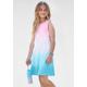 Jerseykleid KANGAROOS Gr. 128/134, N-Gr, bunt (weiß, rosa, mint) Mädchen Kleider Gemusterte im modischen Farbverlauf