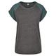 Kurzarmshirt URBAN CLASSICS "Damen Ladies Contrast Raglan Tee" Gr. M, grün (charcoal, bottlegreen) Herren Shirts T-Shirts