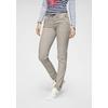 Chinohose KANGAROOS, Damen, Gr. 50, N-Gr, beige, Web, Obermaterial: 98% Baumwolle, 2% Elasthan, unifarben, casual, gerade, unten schmal lang, Hosen Chinohose Hose, in schmaler Form, mit Kordel zu binden