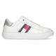 Sneaker TOMMY HILFIGER "FLAG LOW CUT LACE-UP SNEAKER" Gr. 37, silberfarben (weiß, silberfarben) Kinder Schuhe Sneaker