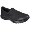 Slip-On Sneaker SKECHERS "FLEX ADVANTAGE 4.0", Herren, Gr. 45, schwarz, Textil, Synthetik, sportlich, Schuhe Modernsneaker Sneaker low, Slipper, Schhlupfschuh, Komfortschuh mit Air Cooled Memory Foam