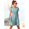 Jerseykleid VIVANCE, Damen, Gr. 34, N-Gr, grün (grün, bedruckt), Jersey, Obermaterial: 100% Viskose, geblümt, modisch, figurumspielend kniefrei, Rundhals, Kurzarm, Kleider, mit Blümchendruck, lockeres Sommerkleid, Strandkleid, Topseller