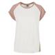 Kurzarmshirt URBAN CLASSICS "Damen Ladies Contrast Raglan Tee" Gr. 4XL, rosa (whitesand, duskrose) Herren Shirts T-Shirts