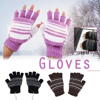 Gants chauffants USB métropolitains pour femmes gants de ski chauds gants lavables gants de