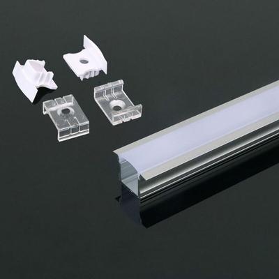 Silbernes Aluminiumprofil für LED-Streifen zum Einbau (max. Länge: 12 mm) Satinierte Abdeckung 2000