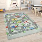 Tapis Chambre Enfant Tapis De Jeux Tapis Bébé Tapis Enfant Route Tapis De Jeux Gris, 155x230 cm