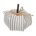 Ticking Stripe Stuffed Pumpkin 4.75" - 4" high by 4.75" in diameter