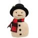 Top Hat Snowman with Hanger - 8.75" high by 4.5" wide by 2.25" deep