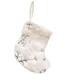 Fuzzy White Snowflake Mini Christmas Stocking - 6.25” tall by 4.5” wide by .5” deep