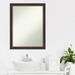 Non-Beveled Wood Bathroom Wall Mirror - Ashton Black Frame - Ashton Black