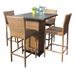 Laguna Pub Table Set With Barstools 5 Piece Outdoor Wicker Patio Furniture