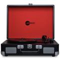 Arkrocket Audio Arkrocket Curiosity Bluetooth Turntable Retro Suitcase 3-Speed Record Player w/ Built-in Speakers in Red/Black | Wayfair AR108A-BR