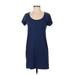 Gap Casual Dress - Shift Scoop Neck Short sleeves: Blue Print Dresses - Women's Size X-Small