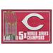 Red 59.5 x 88 x 0.5 in Area Rug - FANMATS Cincinnati s Dynasty Nylon | 59.5 H x 88 W x 0.5 D in | Wayfair 36043