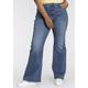 Bootcut-Jeans LEVI'S PLUS "726 PL HR FLARE" Gr. 14 (44), Länge 30, blau (mid blue denim wash) Damen Jeans Bootcut