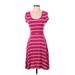 Old Navy Casual Dress - Fit & Flare: Pink Stripes Dresses - Women's Size X-Small