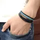 Bracelet en cuir tressé pour hommes Punk noir/marron/bleu/bleu lac accessoires bijoux en cuir