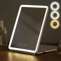 Miroir de Maquillage Pliable Portable avec 80 LED Modes Lumineux USB Table Voyage 19x13x1.68cm