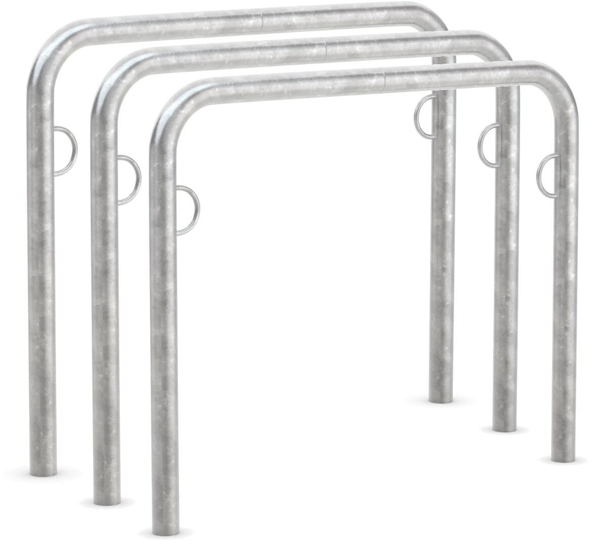 Fahrrad Anlehnbügel Trust 20 | 3er Pack | Fahrradständer für 2 Fahrräder zum Einbetonieren 1000mm | mit Ringösen Image