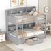 Twin Size Bunk Bed with Built-in Shelves Beside and Storage Drawer