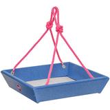 Birds Choice 11.25" Color Pop Collection Recycled Plastic Hanging Tray Bird Feeder Metal in Pink/Blue | 2.25 H x 11.25 W x 11.25 D in | Wayfair