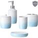 Brayden Studio® Ann-Marie 5 Piece Bathroom Accessory Set Ceramic in Blue/White | 7.6 H x 3 W x 3 D in | Wayfair EE4916FBBBF247E1B6DE16A36FFE11A3