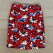 J. Crew Skirts | J Crew Red White And Blue Floral Pencil Skirt | Color: Blue/Red | Size: 0