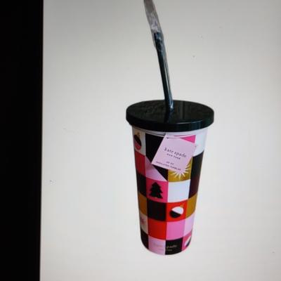 Kate Spade Dining | Bnip Kate Spade Joy Insulated Holiday Tumbler 20 Oz | Color: Gold/Pink | Size: 20 Oz.