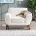 Armchair - CorLiving 40.25" Wide Armchair Faux Leather/Wood/Polyester/Leather in White | 31.5 H x 40.25 W x 34.75 D in | Wayfair LND-501-C