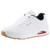 Sneaker SKECHERS "Uno - Stand on Air", Herren, Gr. 42, weiß (weiß, rot, blau), Synthetik, sportlich, Schuhe, Freizeitschuh, Halbschuh, Schnürschuh mit extra Dämpfung