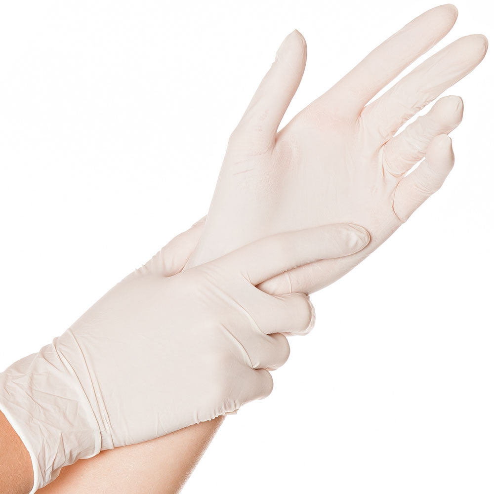 10x100 Stück Latexhandschuhe Sense puderfrei Natur Größe XL Einweghandschuhe Arbeitshandschuhe Einmalhandschuhe Latex Handschuhe Image
