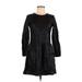 Trafaluc by Zara Casual Dress - A-Line Crew Neck Long sleeves: Black Print Dresses - Women's Size Small