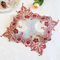 Sous-verre en dentelle européenne brodée de perles vin rouge polymères de table de fête assiette