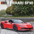 Bburago-Modèle de voiture de sport en alliage Ferrari SF90 1:24 Diecasts Véhicules jouets en