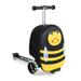Costway Hardshell Ride-on Suitcase Scooter with LED Flashing Wheels-Yellow